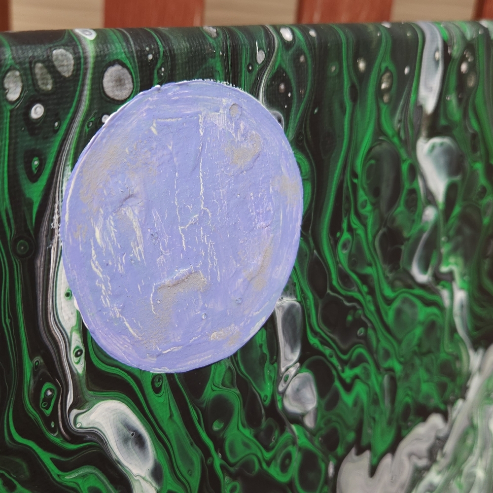 'After Hours' Handcrafted Embellished Paint Pour - Picture 11 of 11
